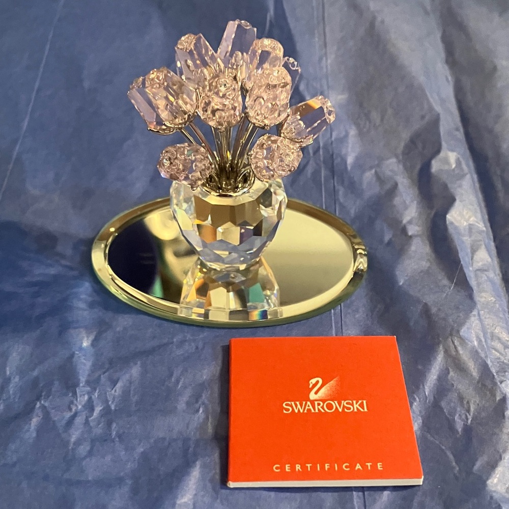 Swarovski Crystal Floral Display - Silver and Pink - Picture 2 of 9